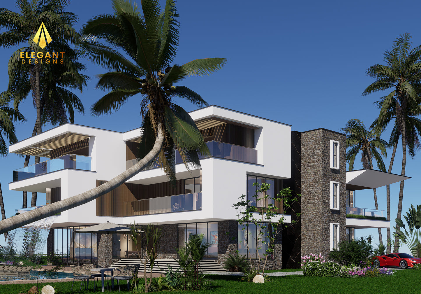 Modern 5 Bedrooms Beach Villa